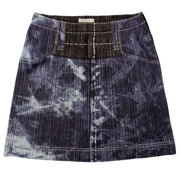Pleats Please Denim Mini Skirt - Picture 1 of 7